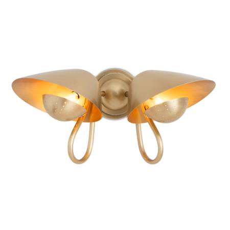 Regina Andrew Keaton 2 Light 9" Tall Wall Sconce Natural Brass