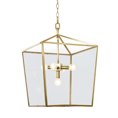 Regina Andrew Camden 5 Light 17" Wide Semi-flush Lantern Ceiling Fixture Natural Brass