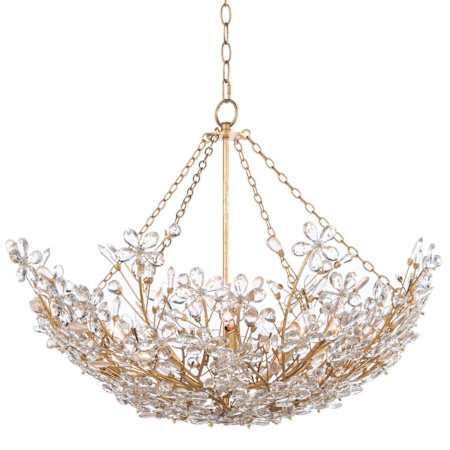 Regina Andrew Cheshire 6 Light 28" Wide Crystal Chandelier Gold Leaf