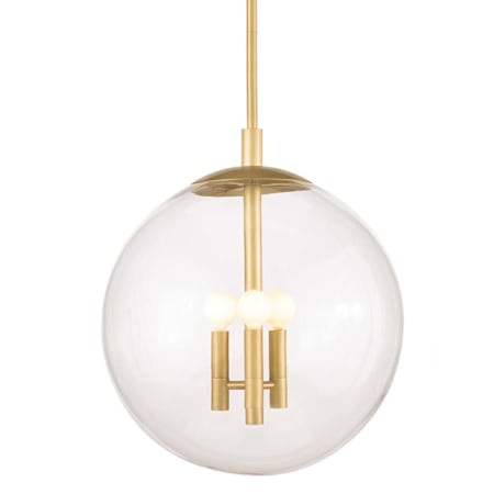 Regina Andrew Cafe 3 Light 12" Wide Pendant Natural Brass