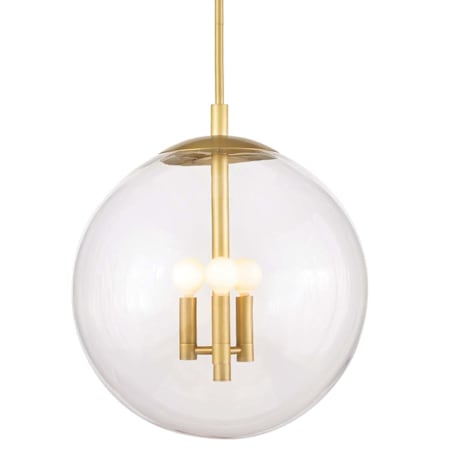 Regina Andrew Cafe 3 Light 17" Wide Pendant Natural Brass