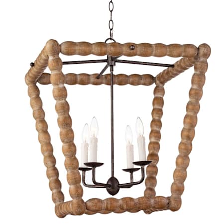 Regina Andrew Coastal Chic 4 Light 23" Wide Taper Candle Lantern Chandelier Natural