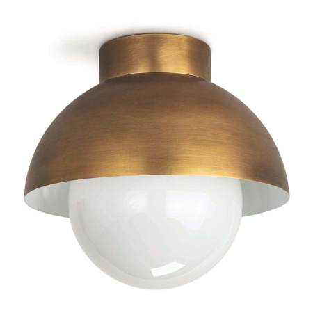 Regina Andrew Montreux 12" Wide Flush Mount Ceiling Fixture Natural Brass
