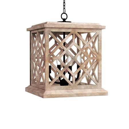 Regina Andrew Chatham 4 Light 18" Wide Semi-flush Lantern Ceiling Fixture Natural