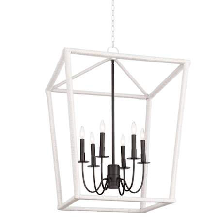 Regina Andrew Luella 6 Light 27" Wide Semi-flush Lantern Ceiling Fixture Blackened Brass