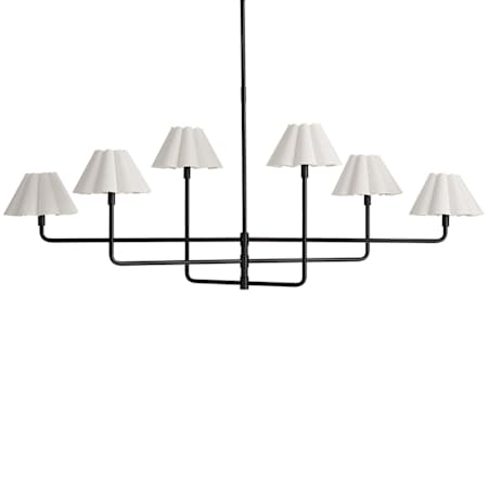Regina Andrew Polly 6 Light 66" Wide Linear Chandelier Blackened Brass