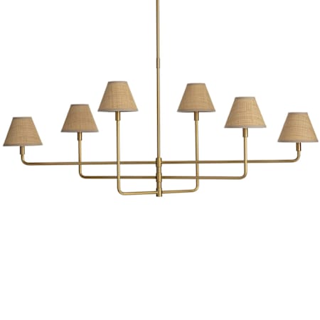 Regina Andrew Polly 6 Light 64" Wide Linear Chandelier Natural Brass