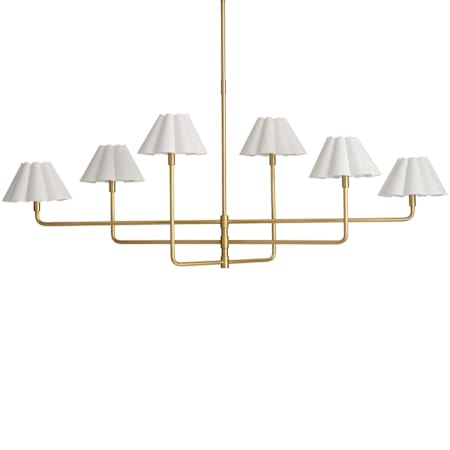 Regina Andrew Polly 6 Light 66" Wide Linear Chandelier Natural Brass