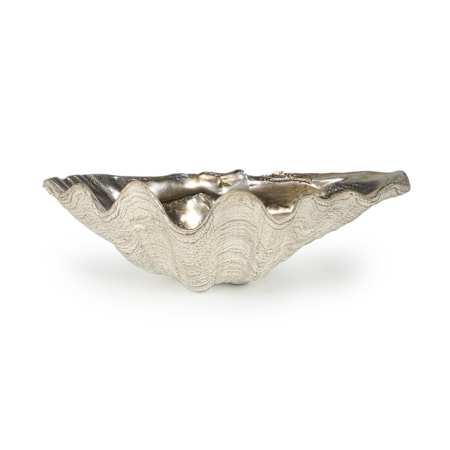 Regina Andrew Golden 14" Wide Clam Bowl Small Ambered Silver Leaf