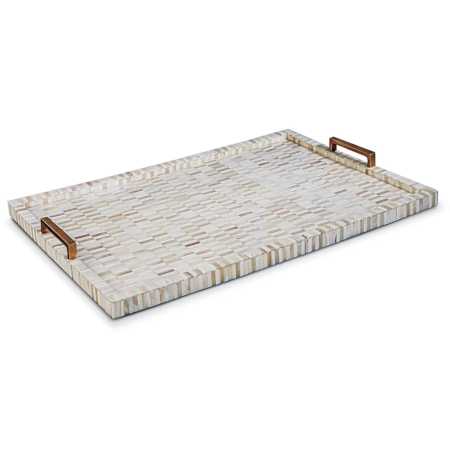 Regina Andrew Multi-Tone 24" Wide Bone and Brass Tray Natural
