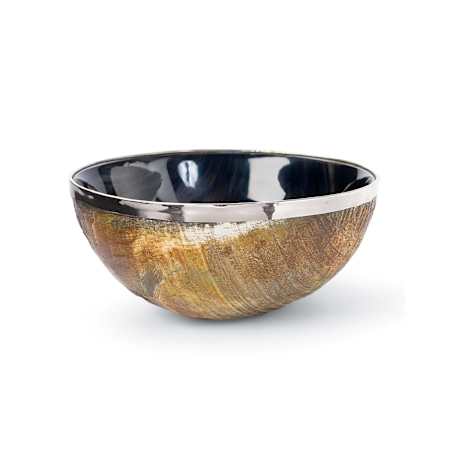Regina Andrew Polished 5.25" WideHorn And Brass Bowl Natural