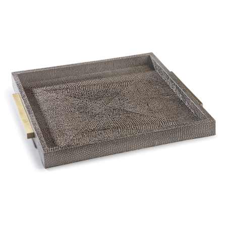 Regina Andrew Square 12" Wide Shagreen Boutique Tray Brown