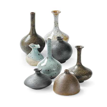 Regina Andrew Porcelain 3" Wide Bud Vases - Set of 8 Natural