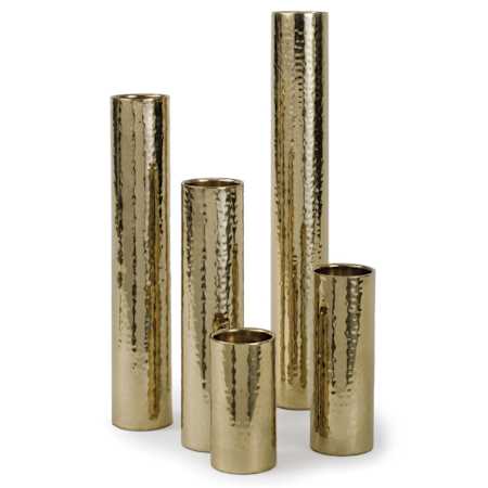 Regina Andrew Hammered 1.75" Wide Bud Vase - Set of 5 Polished Brass