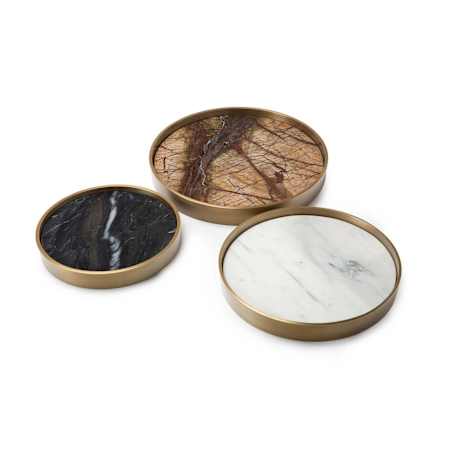 Regina Andrew Mixer 14" Wide Trays - Set of 3 Natural Brass