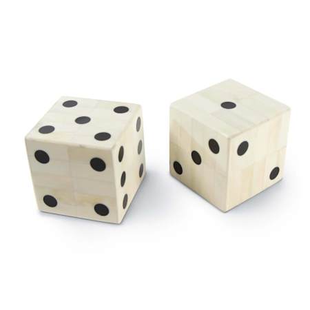 Regina Andrew Oversized Bone 3.75" Wide Gaming Dice Pair Natural
