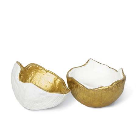 Regina Andrew Pina 6.75" Wide Metal Bowl - Set of 2 White