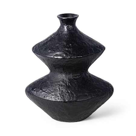 Regina Andrew Poe 10" Wide Metal Vase Black