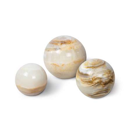 Regina Andrew Jade 6" Wide Sphere Accessory - Set of 3 Natural