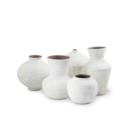 Regina Andrew Noor 4" Wide Ceramic Vase - Set of 5 White