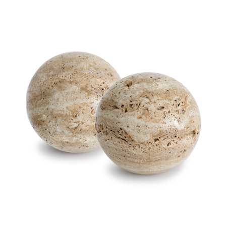 Regina Andrew Sloane 7" Wide Travertine Bookend - Set of 2 Natural