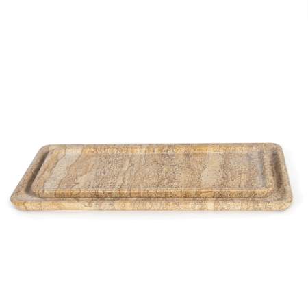 Regina Andrew Sutton 15" Wide Marble Tray - Set of 2 Natural