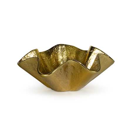 Regina Andrew Pedicoat 12" Wide Metal Bowl Small Brass