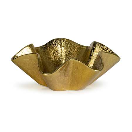 Regina Andrew Pedicoat 13" Wide Metal Bowl Large Brass