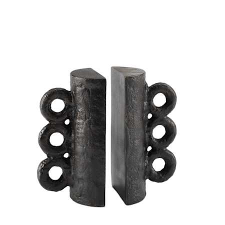 Regina Andrew Chandra 8" Wide Bookend Set Blacken Zinc