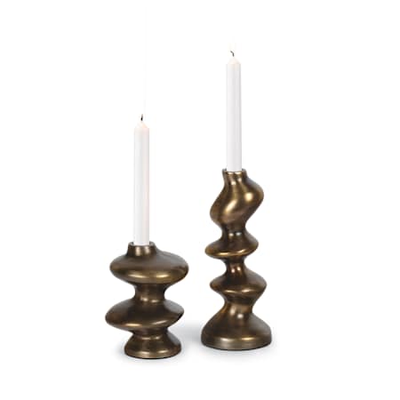 Regina Andrew LA Modern 4.25" Wide Blobby Candle Set of 2 Brass