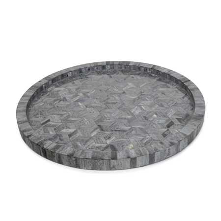 Regina Andrew Modern Glamour 20" Wide Small Jullian Bone Tray Grey