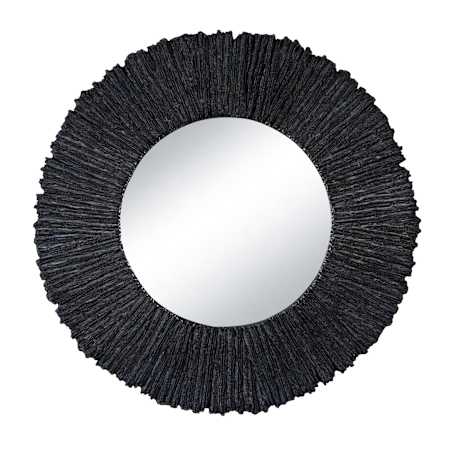 Regina Andrew Slate 36" Diameter Circular Flat Resin Framed Accent Mirror Black