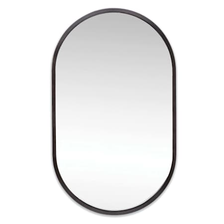 Regina Andrew Canal 24"W x 40"H Oval Flat Stainless Steel Framed Accent Mirror Blackened Steel