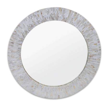 Regina Andrew Chantal 36" Diameter Circular Flat Other Organic Materials Framed Accent Mirror Natural
