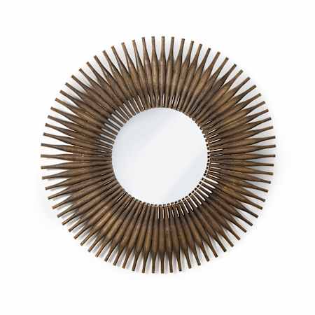 Regina Andrew Rolling 48" Diameter Circular Flat Wood Framed Accent Mirror Natural