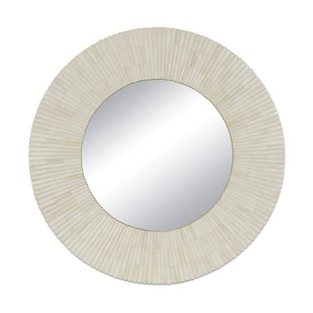 Regina Andrew Mirabelle 32" Diameter Circular Flat Bone Framed Accent Mirror Natural