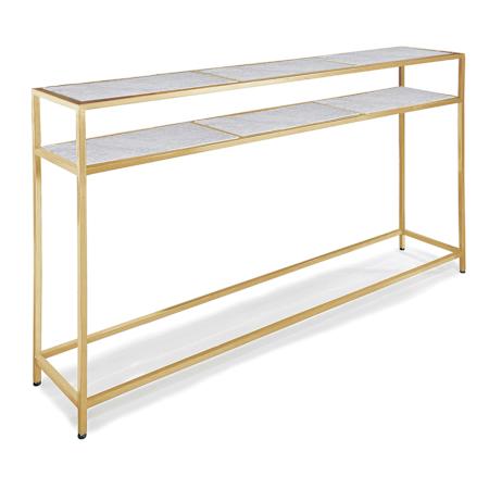 Regina Andrew Echelon 54" Wide Brass and Steel Table Natural Brass