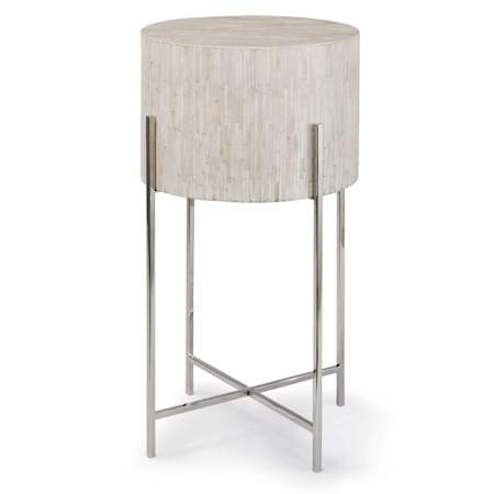 Regina Andrew Bone 14" Wide Bone Table Polished Nickel
