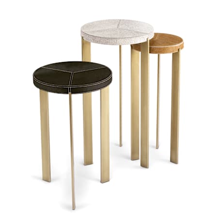 Regina Andrew Andres 13" Wide Hair on Hide Mixer Table - Set of 3 Brass