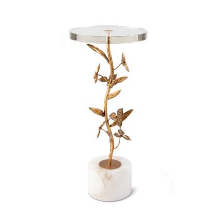 Regina Andrew Trillium 12" Wide Steel Table Antique Gold Leaf
