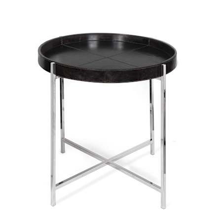 Regina Andrew Derby 25" Wide Leather Table Black