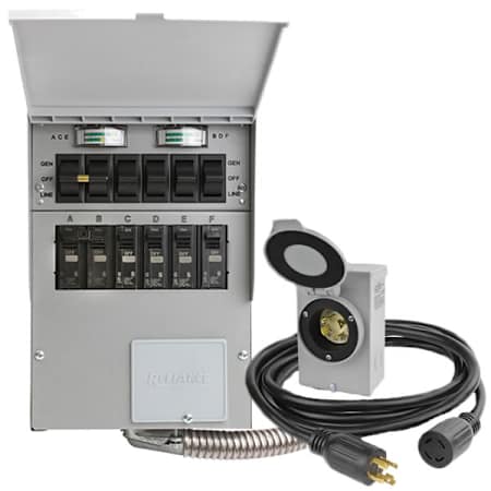 Reliance Controls Pro/Tran 2 30-Amp (120 / 240V) Single-Phase Indoor Select Circuit Manual Power Transfer Switch Kit with 6-Circuit Load Center N/A