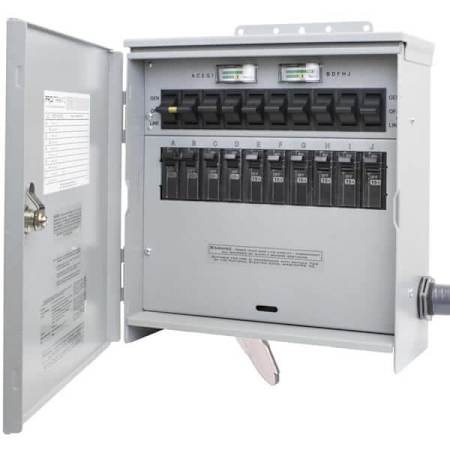 Reliance Controls Pro/Tran 2 30-Amp (120 / 240V) Single-Phase Outdoor Select Circuit Manual Transfer Switch with 10-Circuit Load Center / Wattmeter / Inlet N/A