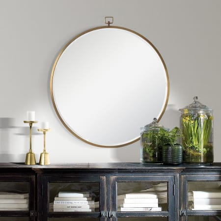 Ren Wil 36" W x 38" H Circular Framed Accent Mirror Bronze