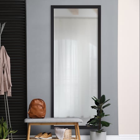 Ren Wil 32" W x 80" H Rectangular Framed Bathroom Mirror Black Foil