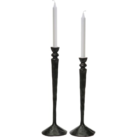 Ren Wil Bollington Set of 2 - Traditional Aluminum Taper Candle Holders - Candles Not Included Black