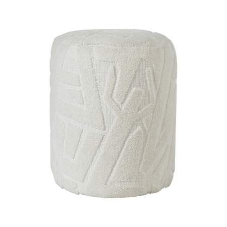 Ren Wil Trento 14" Wide Indoor Embroidered Stool Ivory