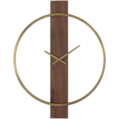 Ren Wil Avigail Brass Analog Wall Mounted Clock Antique Brushed Brass