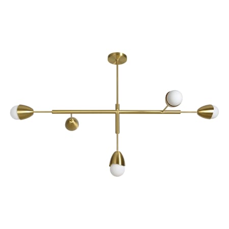 Ren Wil Naura 5 Light 25" Wide LED Sputnik Chandelier Satin Brass