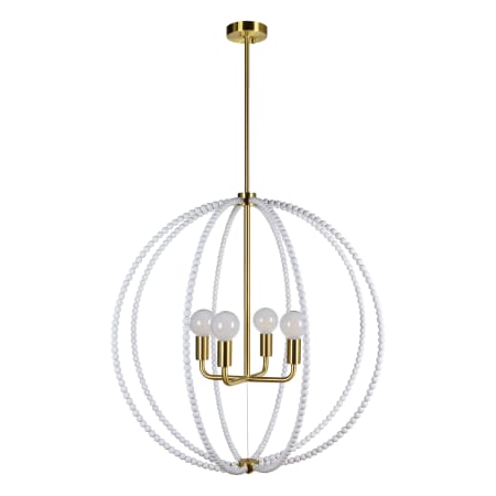 Ren Wil Basil 4 Light 31" Wide LED Beaded Globe Chandelier White